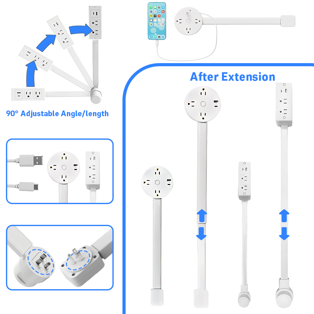 Wall Anchor Plastic - Electrical Outlet Extender Stick-Power Socket Expander