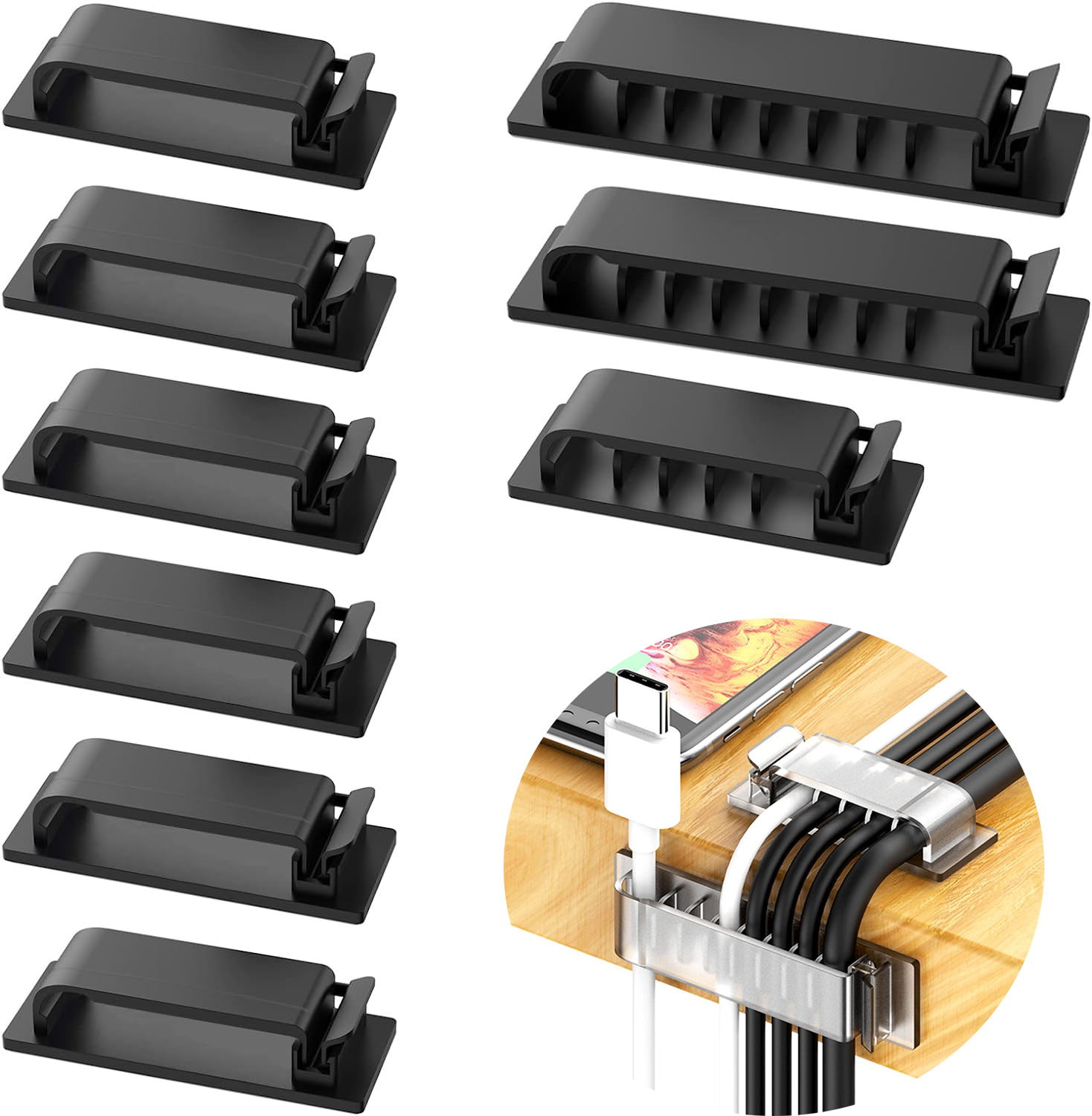 Cable Staple Clip - Cable Organizer Self Adhesive Cable Clips