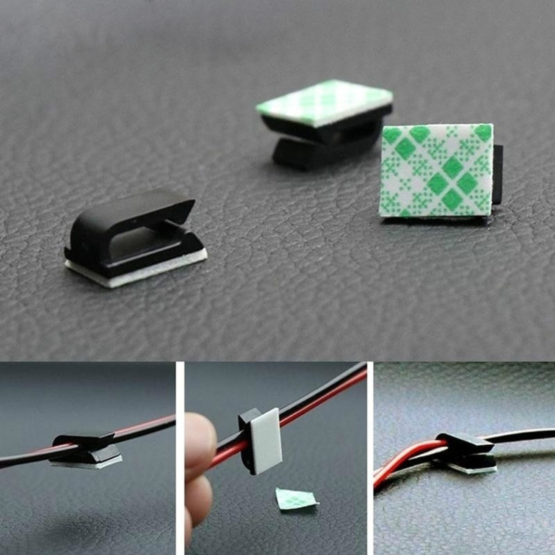 Cable Staple Clip - 20pcs Self-adhesive Car Fixed Clip Car