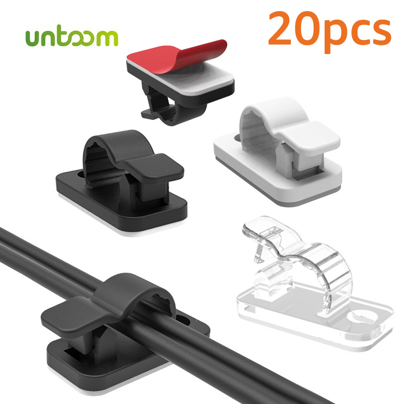 Wall Anchor Plastic - Untoom 20pcs Cable Organizer Clips Cable
